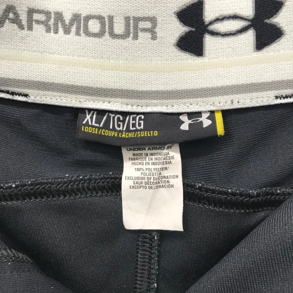 Under Armour Baseball Pants Loose Men's XL Straight Black Stretch Belted Logo